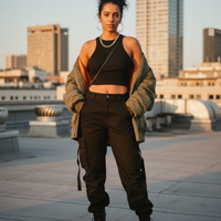 Black Cropped Tank Top Rooftop