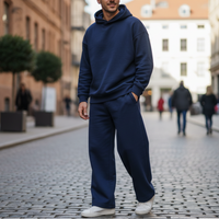 Navy Blue Wide-Leg Joggers