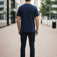 Navy Plain Tee Back Shot