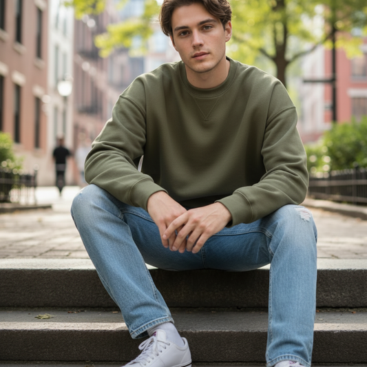 Olive Green Oversized Sweatshirt